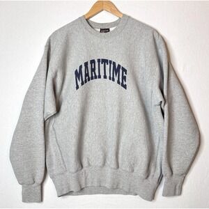 Vtg Soffe Maritime Sweatshirt Mens XL Gray Navy Crewneck USA Nautical Naval RARE